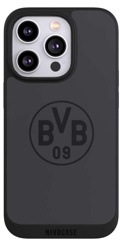 NIVOCASE Handyhülle für Apple iPhone 14 Pro Hülle NIVOpure Case Schwarz BVB Borussia Dortmund Logo
