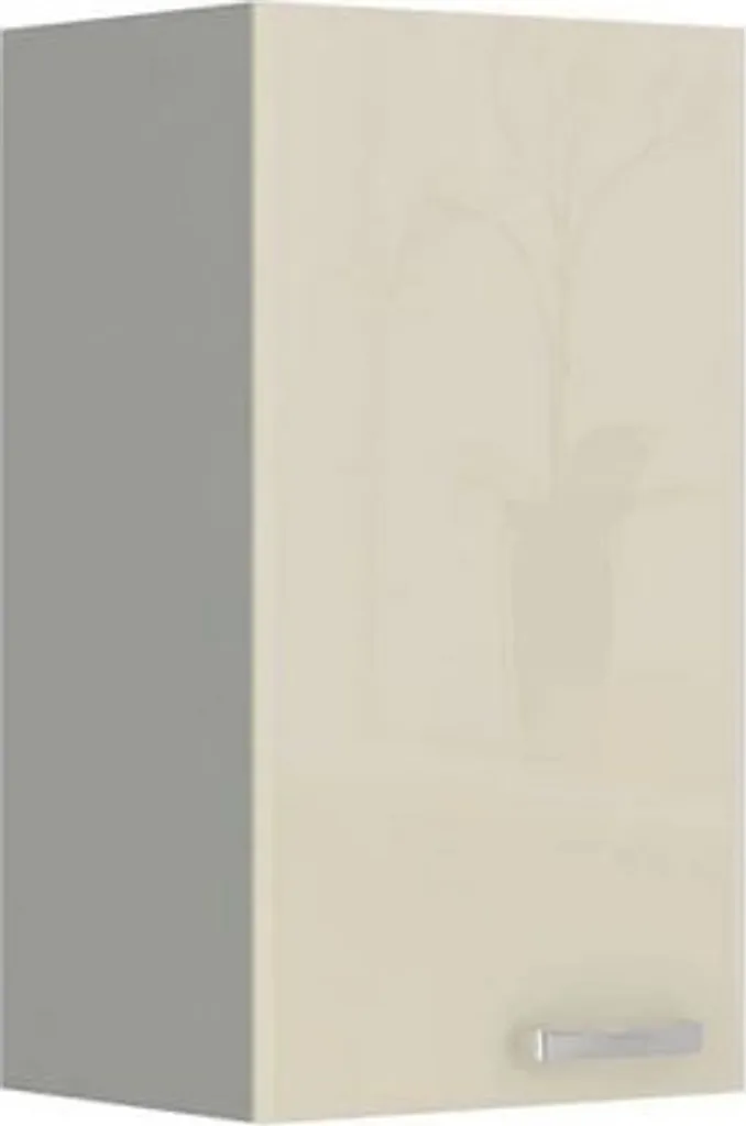 Placard de cuisine haut SHAN 40 cm gris et crème finition brillante