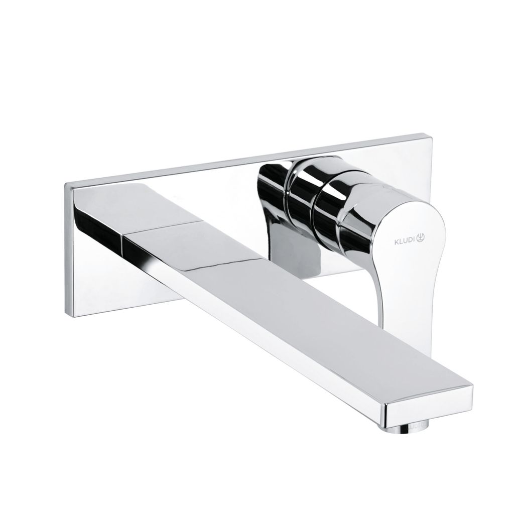 KLUDI ZENTA SL Unterputz-Waschtisch-Zweiloch-Wand-Einhandmischer, Ausladung 230mm, 1-teilige Rosette, Chrom, 482480565