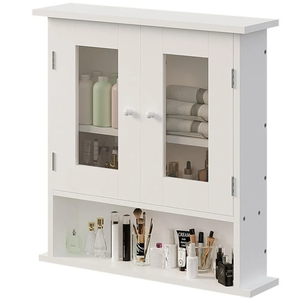 Armoire murale de bain 58 cm blanche : stoppez le désordre avec style