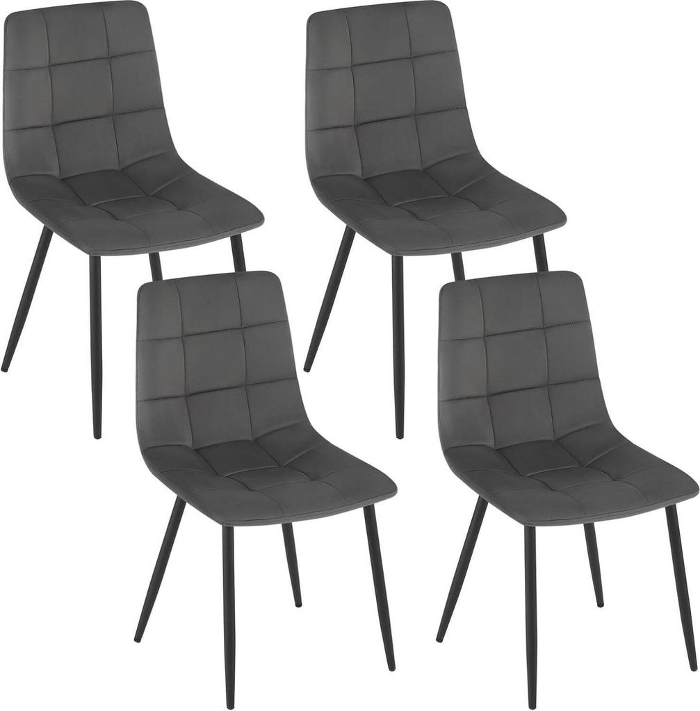 EUGAD 4 x Esszimmerstühle, Polsterstuhl, mit Samtbezug, Produktbild 