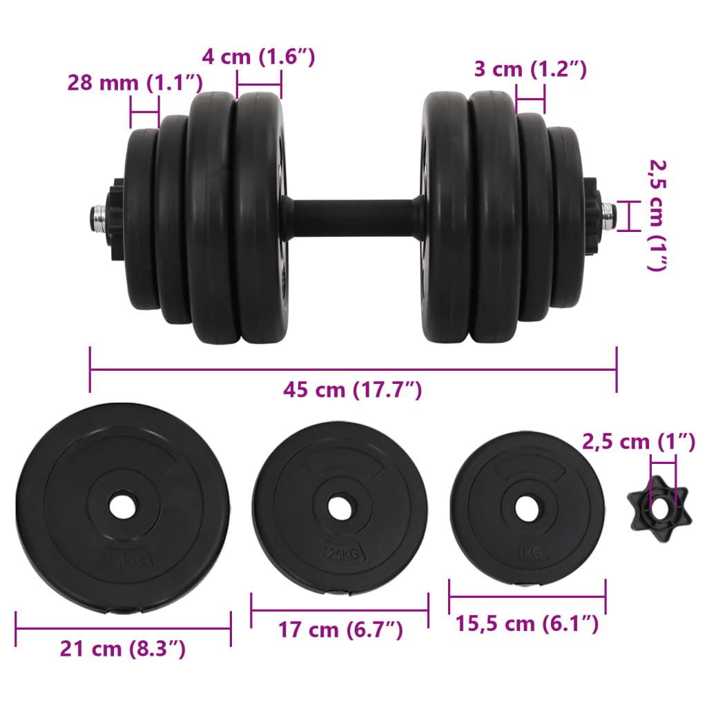 činky vidaXL 2x15 kg Obrázek produktu 5