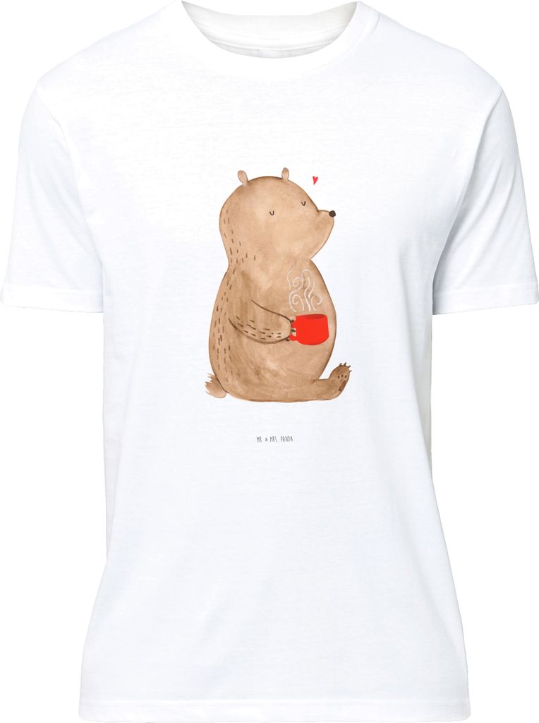 Mr. & Mrs. Panda S T-Shirt Bär Kaffee - Weiß - Geschenk, oberteil, Jersey-Shirt, Coffee, Bären, Teddy, Guten Morgen, Motivation, Shirt, Tshirt