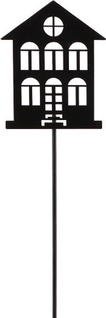 TrendLine Deko Eisen Figurenstecker Haus 35 x 0,5 x 7,5 cm schwarz