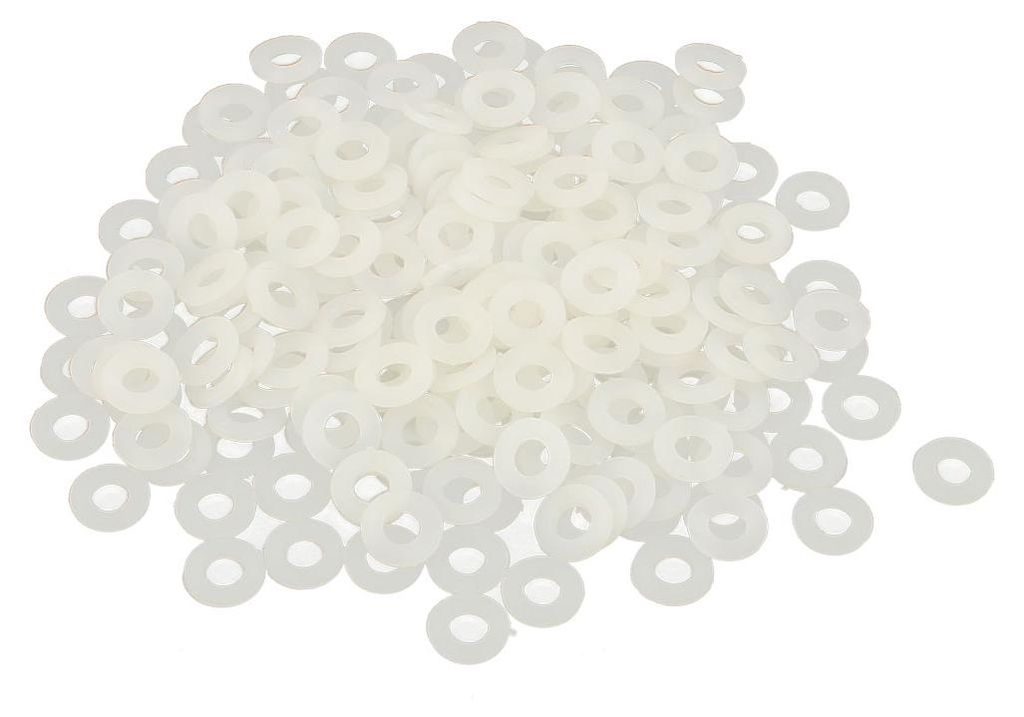 200 Stš¹ck Unterlegscheibe Dichtung Nylon M4 9mm Au?endurchm. 4 mm Innendurchm. 1 mm Dicke fš¹r Wasserhahn Rohr Wasserschlauch, Wei?