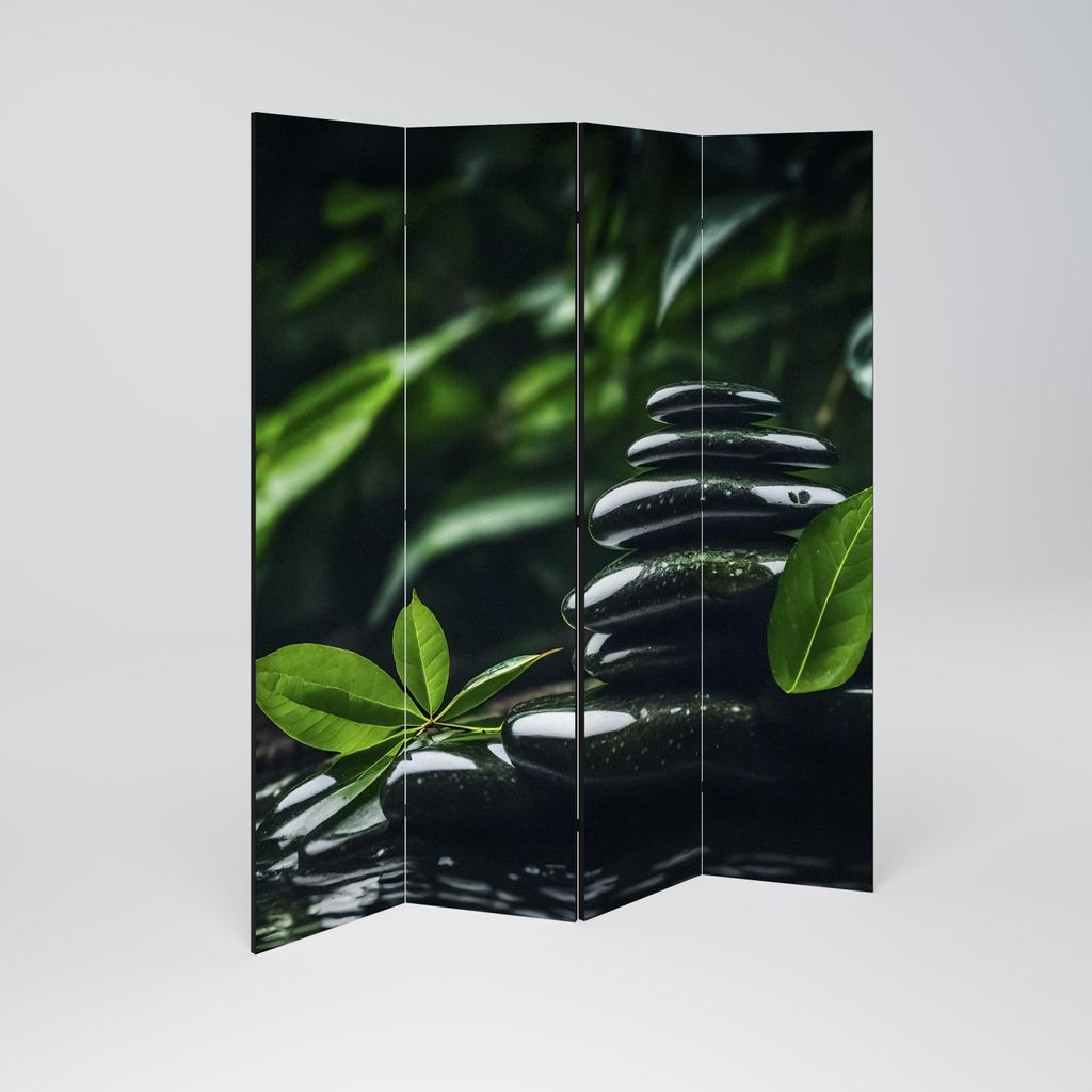 SpaceRebels Paravent Raumteiler - 4-teilig Raumtrenner, Druck 1-Seite - Raumtrenner - Trennwand Wohnung - Room Divider - Spanische Wand Deko Modern...