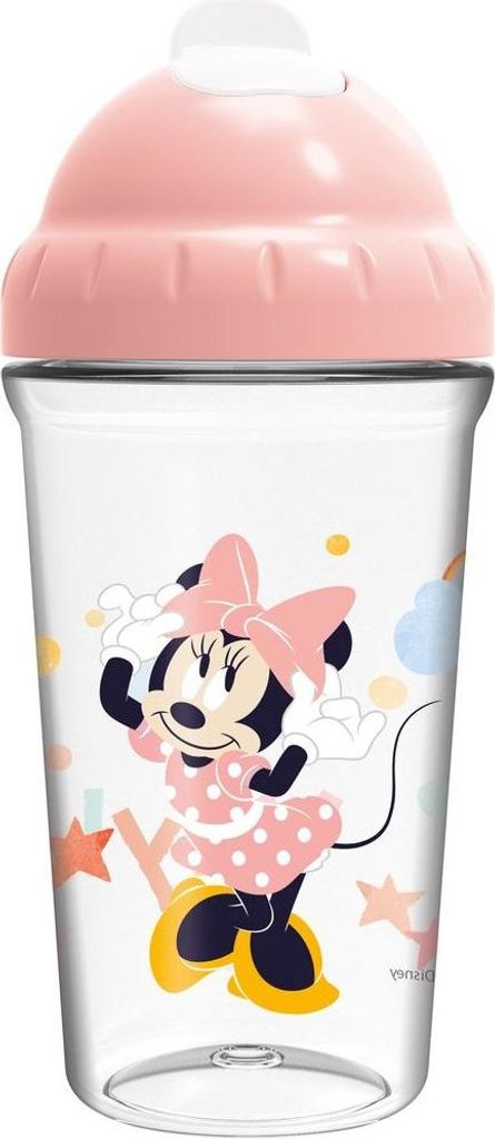 STOR Disney Minnie Mouse Kinderbecher mit flexiblem Strohhalm, 295 ml, BPA-frei, waschbar und wiederverwendbar