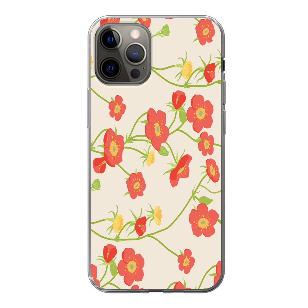 MuchoWow Handyhülle Schutzhülle Hülle für iPhone 13 Pro Blume - Feldblumen - Muster Silikon Softcase Handy Hülle - Handy-Tasche
