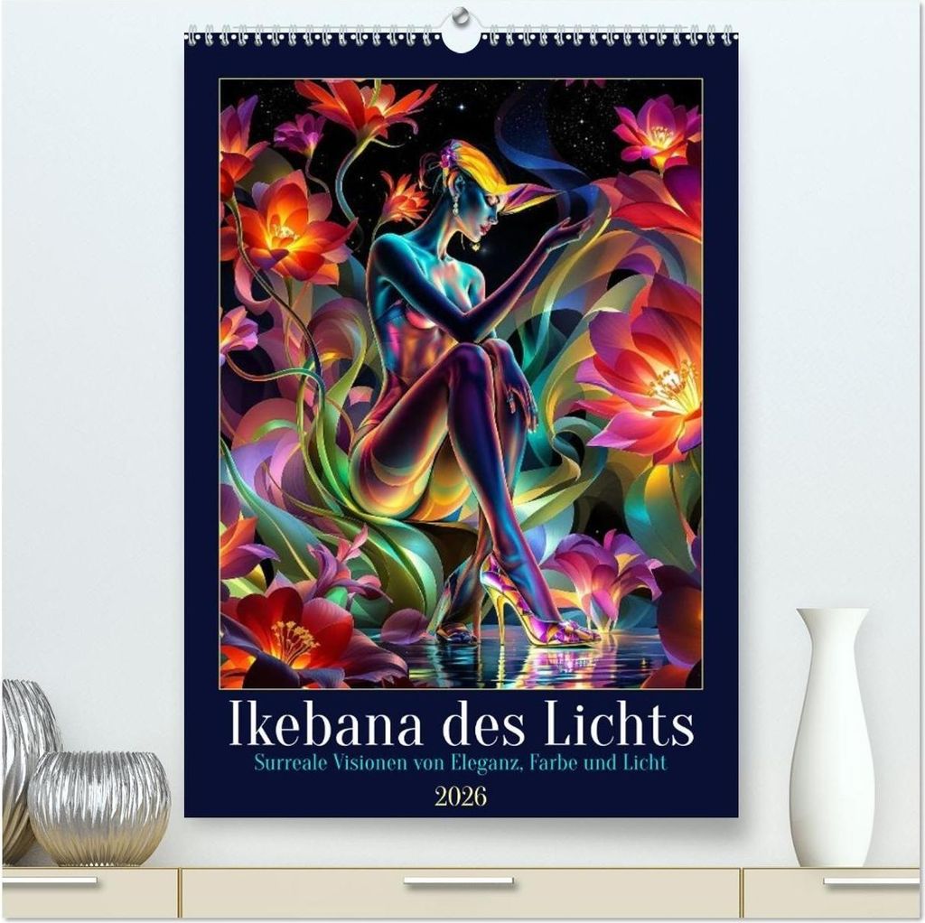 Ikebana des Lichts (hochwertiger Premium Wandkalender 2026 DIN A2 hoch), Kunstdruck in Hochglanz
