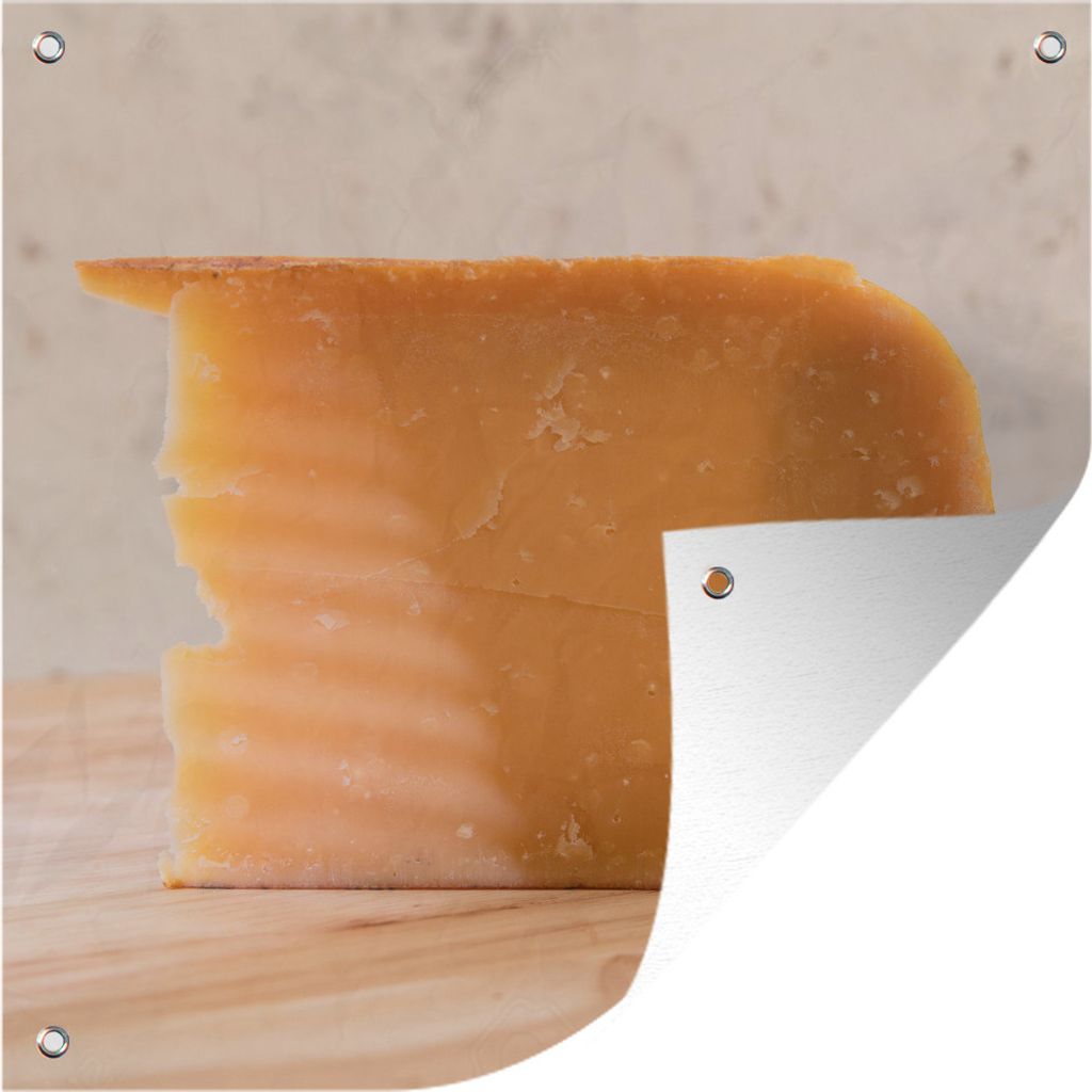 MuchoWow 100x100 cm Outdoor-Poster Gartendeko Sichtschutz Garten Poster für den Garten Alt - Käse - Gouda