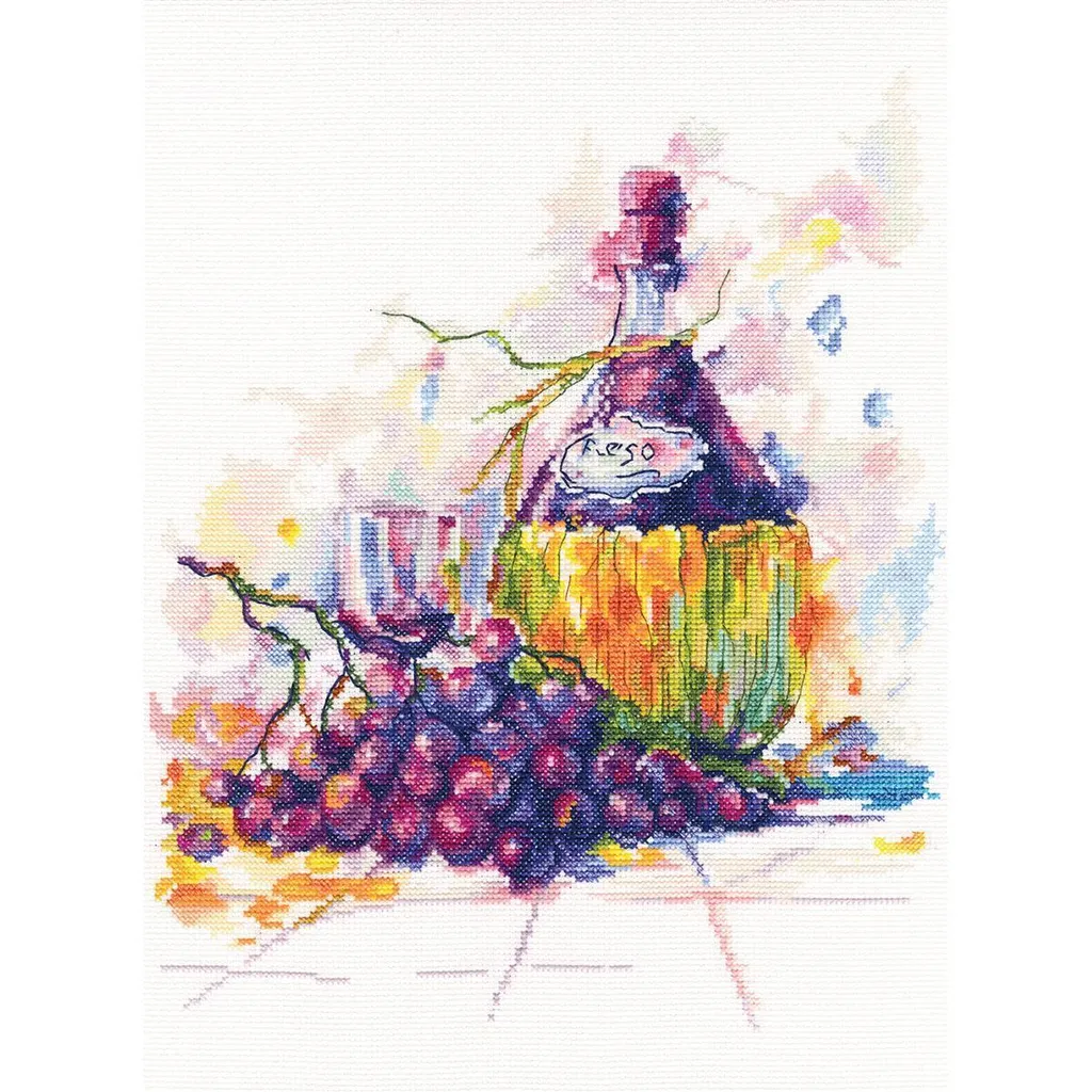 Kit point de croix complet Vin de raisin RTO M615 pour broder sans stress