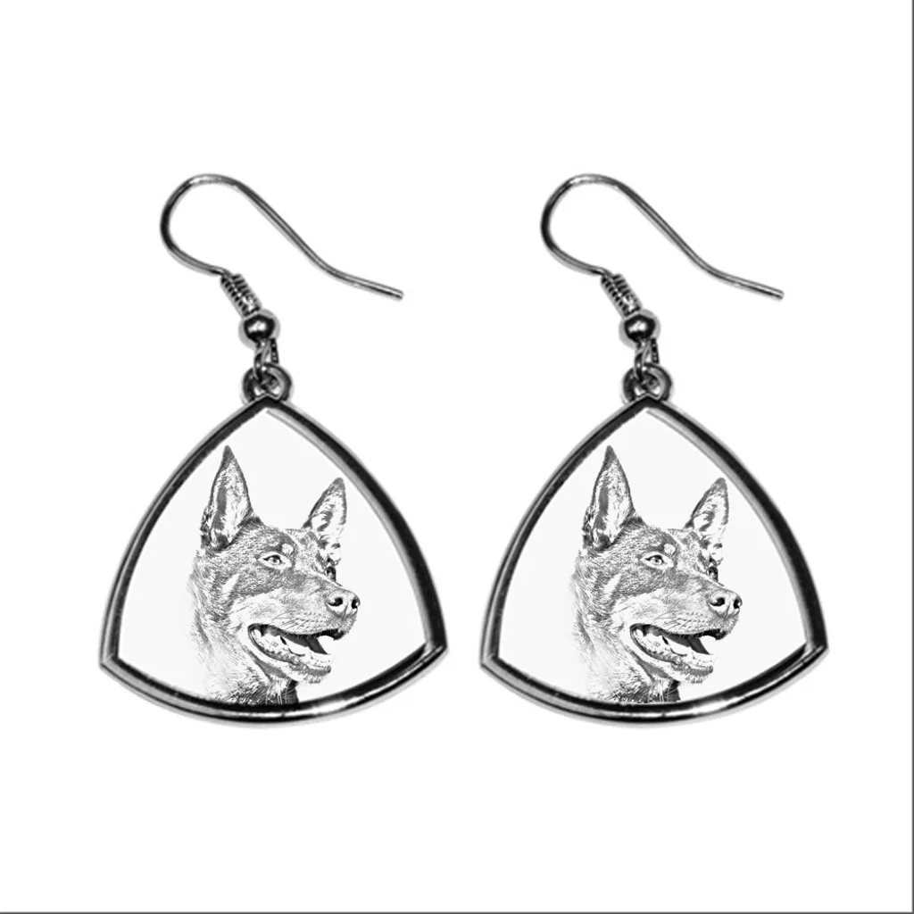 Orecchini Australian Kelpie Art-Dog: Gioielli Cane Pendenti in Argento