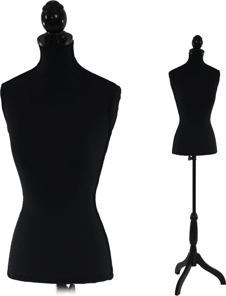 Schneiderpuppe T221, Schaufensterpuppe Torso weiblich, Schaumstoff Schwarz