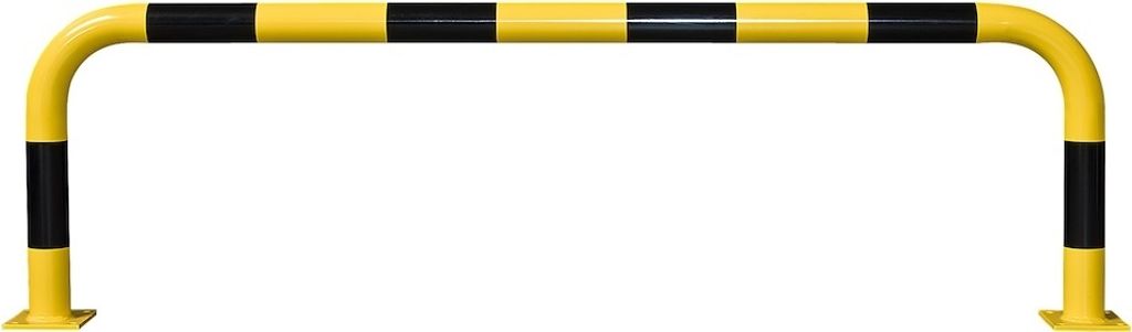 PROREGAL Rammschutz-Bügel | HxB 60x200cm | Rohr-Ø 7,6cm | Kunststoffbeschichteter Stahl | Schwarz-Gelb