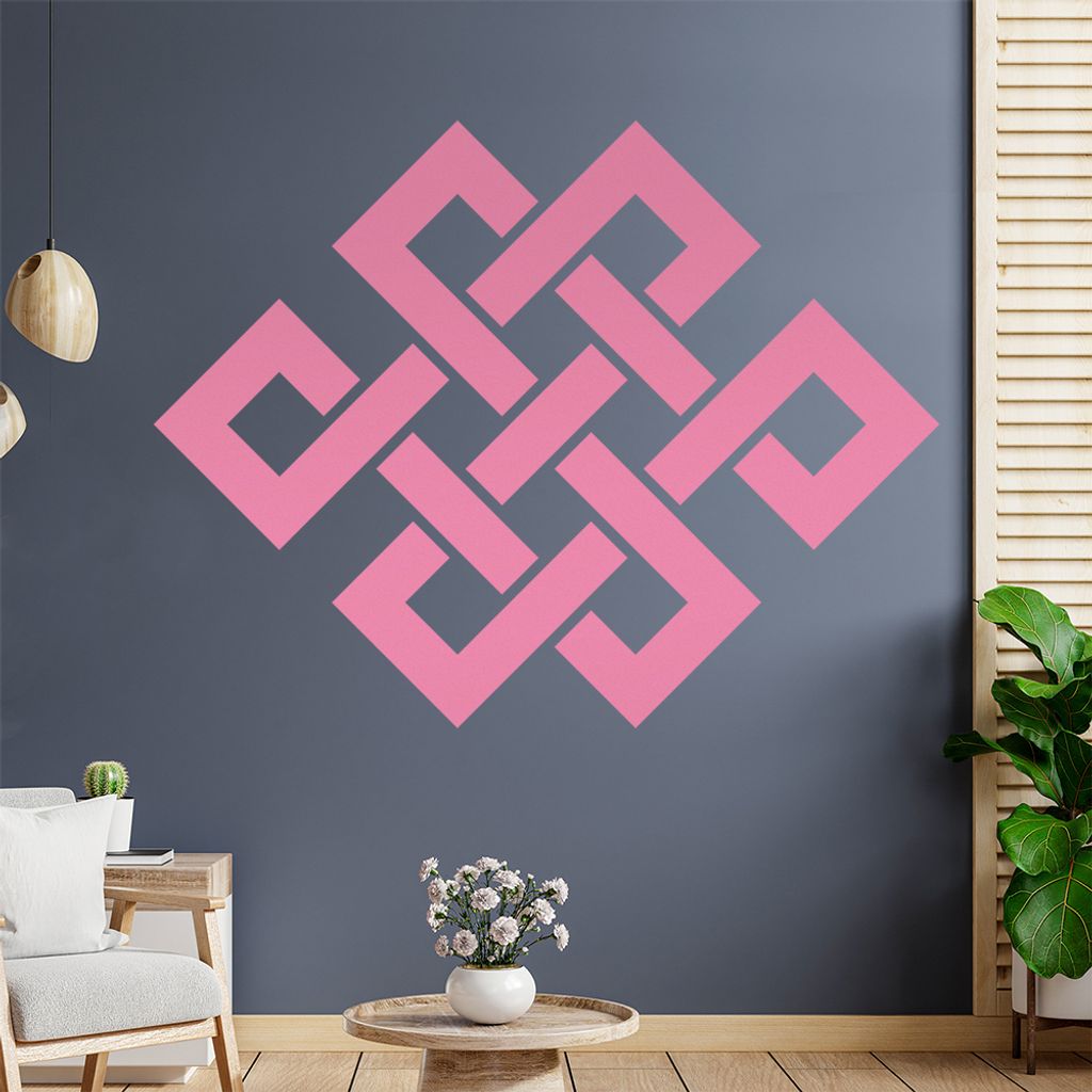 Buddhistischer Endlosknoten Wandtattoo in 6 Größen - Wandaufkleber Wall Sticker - Dekoration, Küche, Wohnzimmer, Schlafzimmer, Badezimmer
