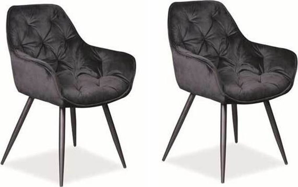 2er Set Esszimmerstühle Cherry Küchenstühle schwarz 2er Set