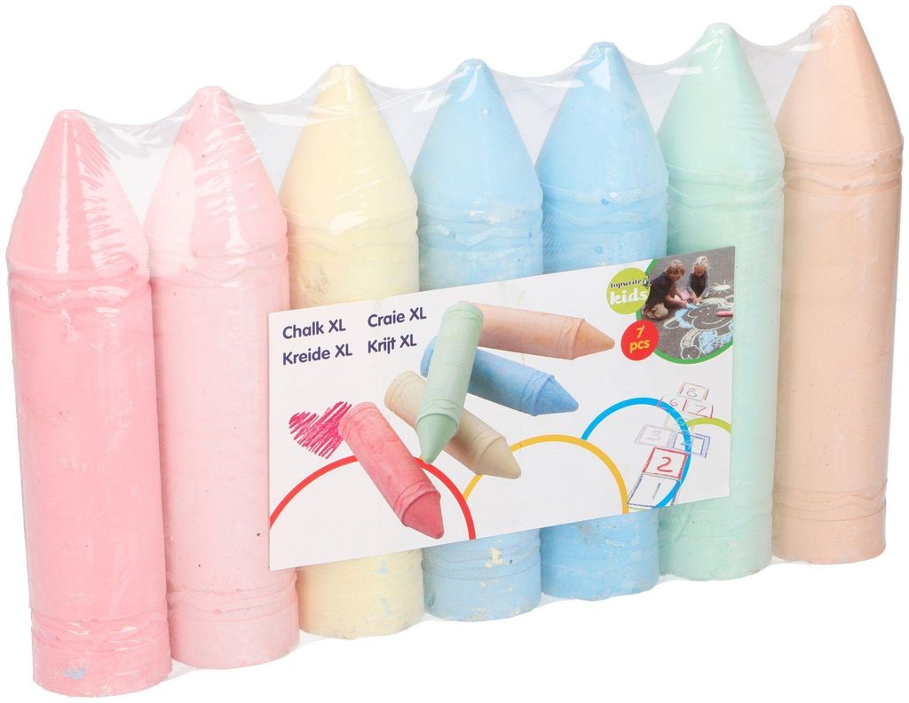 Jumbo-Straßenmalkreide 18x4cm Bunt 7-teilig Kinder Produktbild 