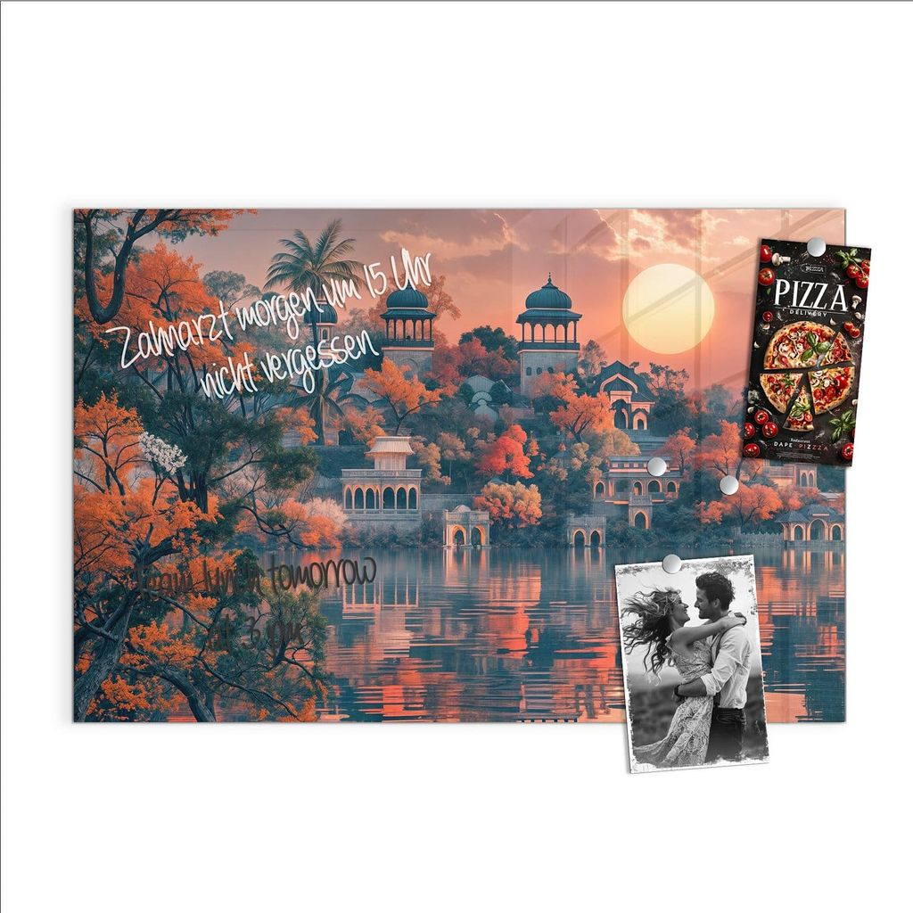 Magnettafel 90x60cm Pinnwand Whiteboard beschreibbar - Sonnenuntergangspalast