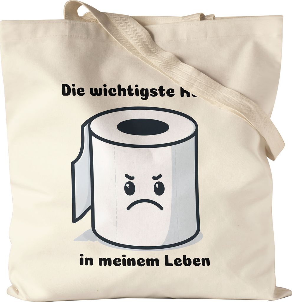 Die wichtigste Rolle Jutebeutel Klopapierrolle Lustige Sprüche Witzig Fun