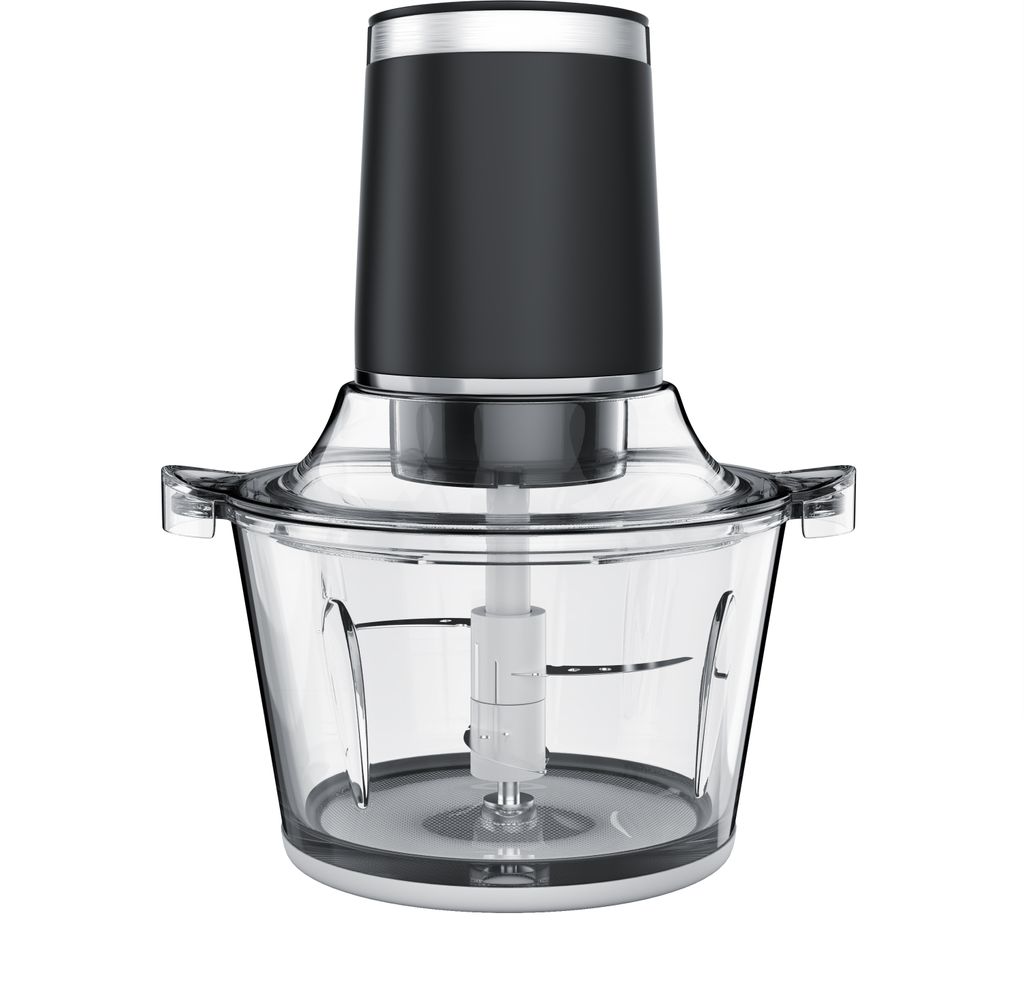 A studio shot of an electric food chopper.