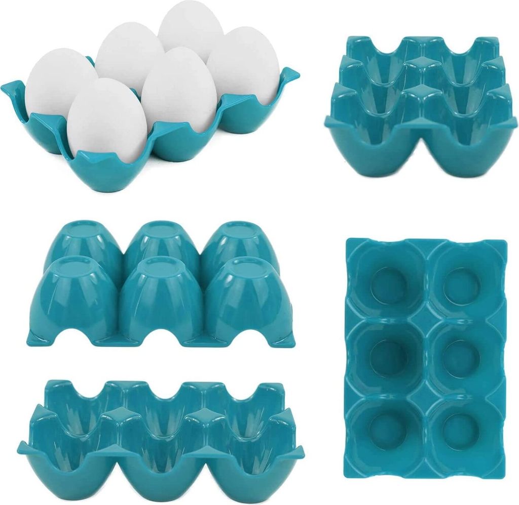 1 x Eiereinsatz für 6 Eier Kühlschrank Eierbox Aufbewahrungsbox Eierdose Türkis