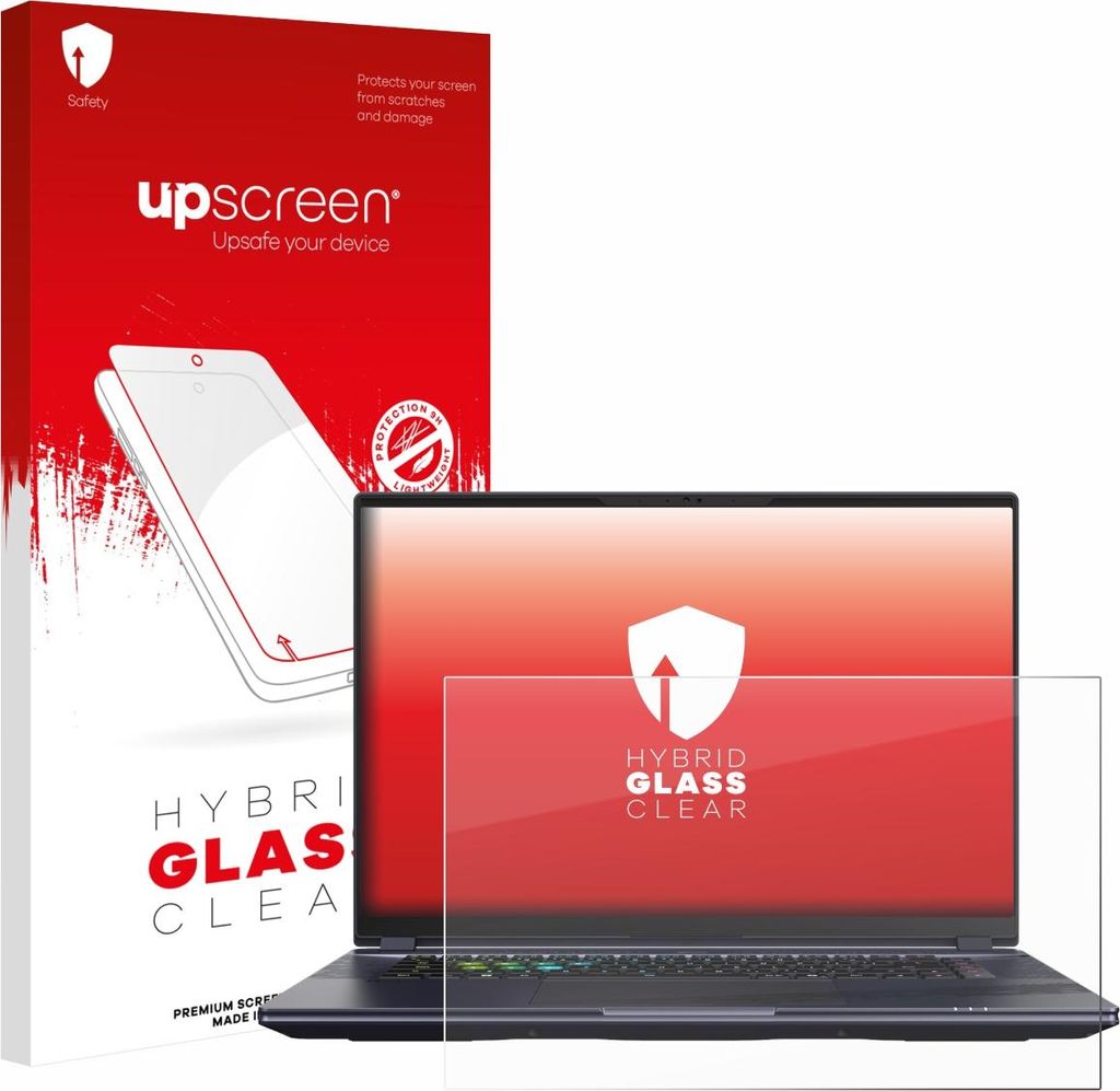 upscreen Schutzglas für Gigabyte AORUS 16X 2024 Schutzfolie Panzer Folie Glas Display Schutz klar