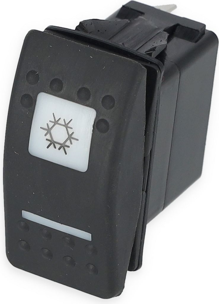 Kippschalter ON-OFF-ON, 12 V, mit verschiedenen Symbolen wählbar, ohne LED & Beleuchtung Symbol: Kühlschrank