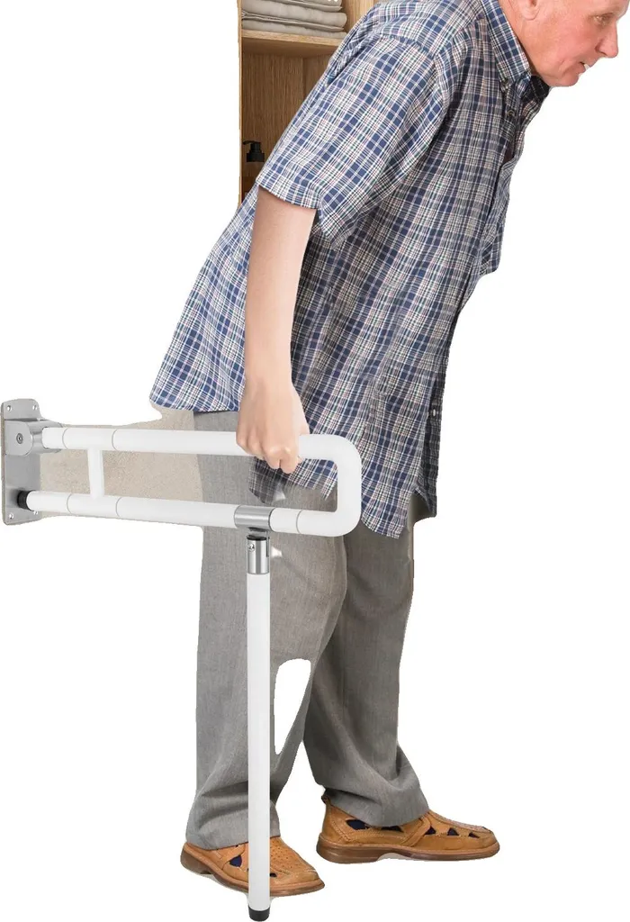 Barre de sécurité 100 kg pliable avec revêtement hygiénique blanc