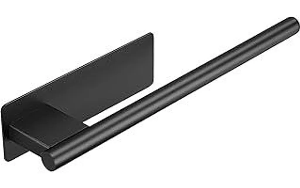 Portasciugamani Nero Senza Buchi 28cm | OETAMS Inox 304 Adesivo