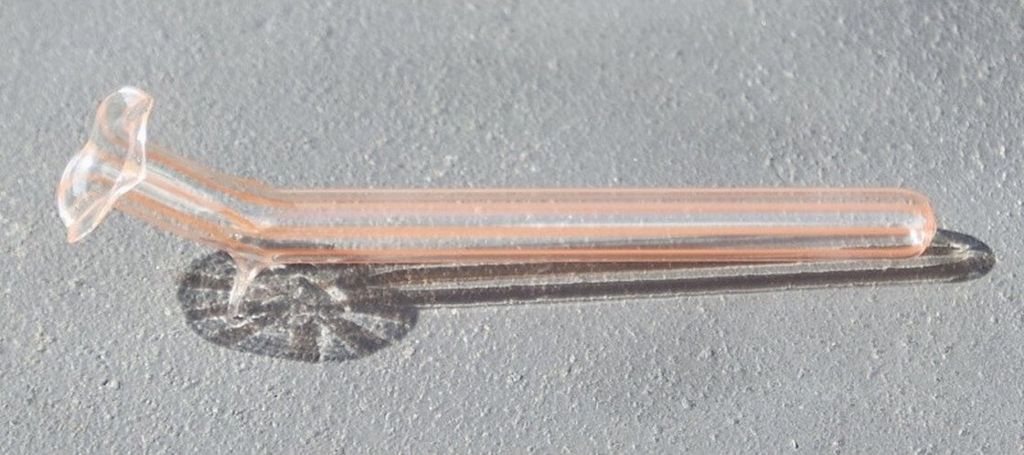 Liegeväschen mit Farbstreifen Glas 10cm rot