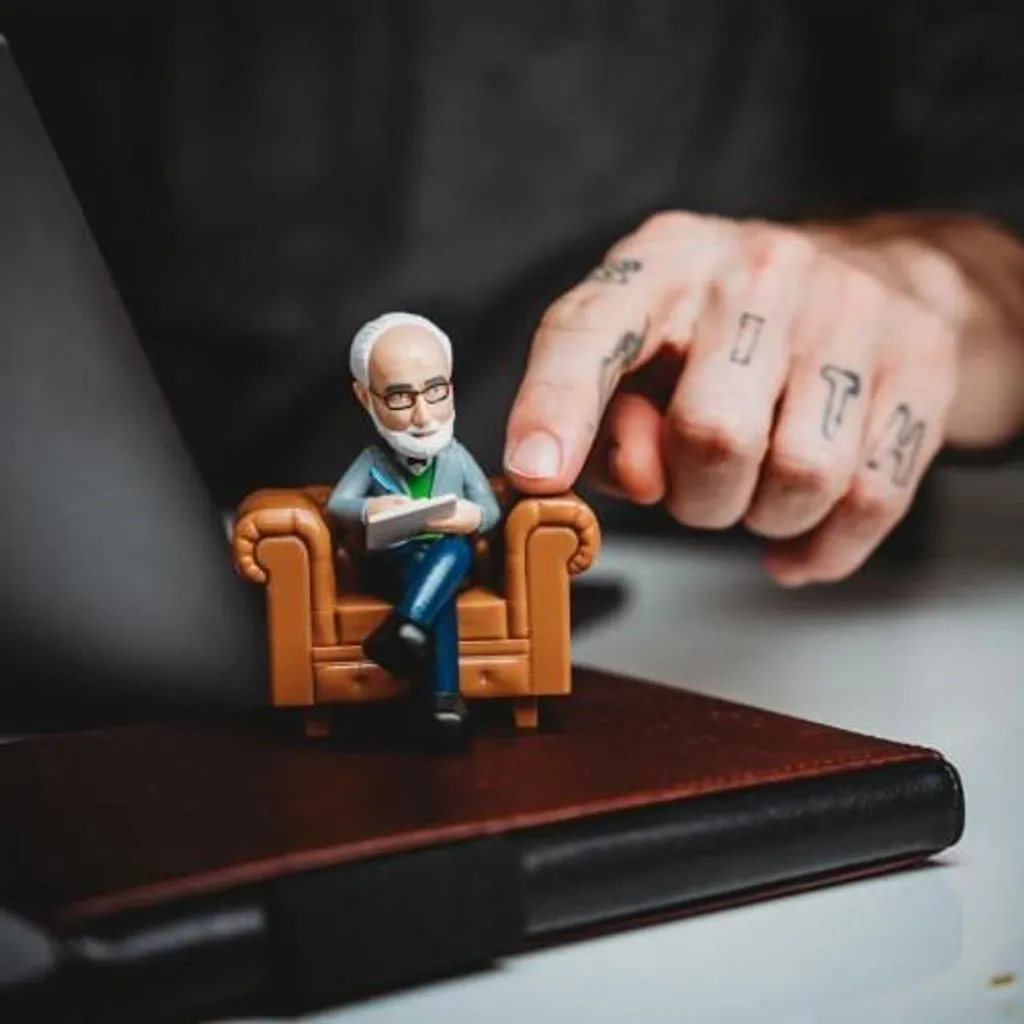 Psychologue de Bureau Design – Thérapeute en Bois et Métal pour le Travail