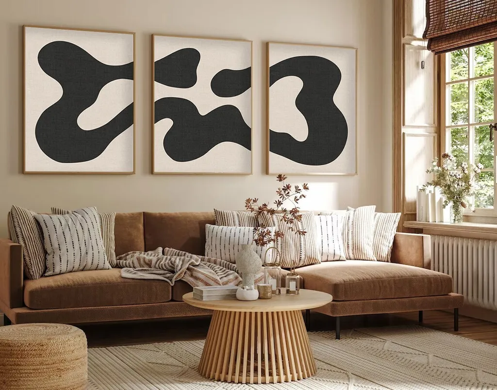 Wallity Huhu199: 3 Frammenti di Emozione in MDF - Set Quadri Moderni