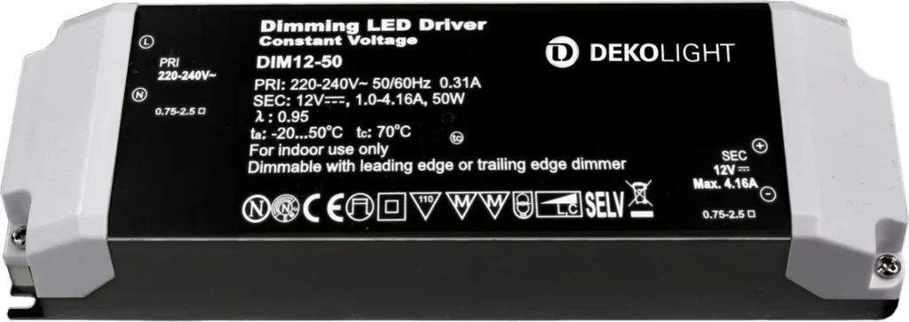 Alimentation LED 12V 50W Dimmable IP20 à Tension Constante 4610 mA
