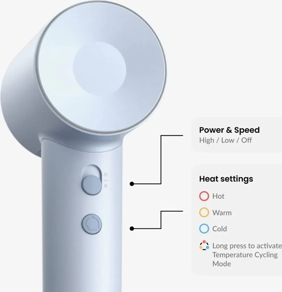 Sèche-cheveux Laifen Swift SE Special bleu pour un séchage doux et sain - 6