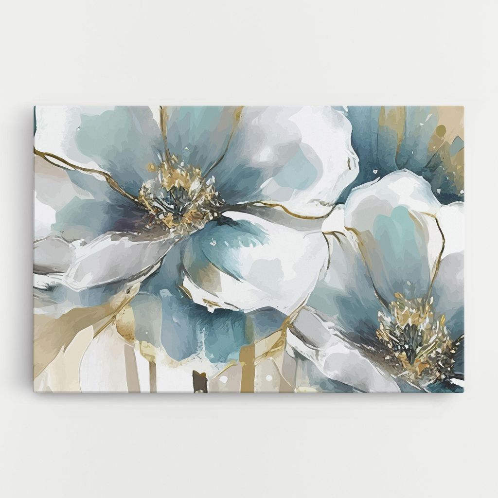 ARTHUB Leinwandbild 40x60 cm, Flower Mix Art | Wohnzimmerdekoration, Hängende Bilder, Wanddekoration, Heimdekoration, Moderne, Maltextur