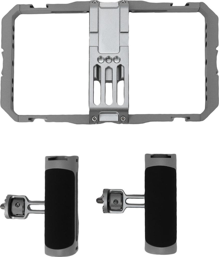 Telefon-Video-Rig-Cage, Multi-Interface-Erweiterung, doppelter Silikon-Handgriff, Filmproduktion, Vlogging-Hülle für Live-Streaming