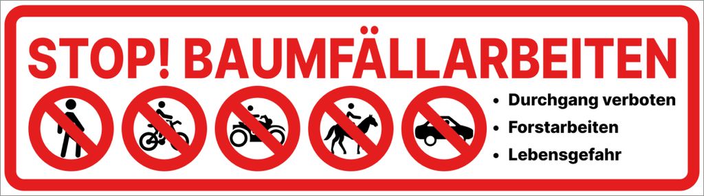 Forstarbeiten Banner Baumfällarbeiten Forst Plane PVC Produktbild 
