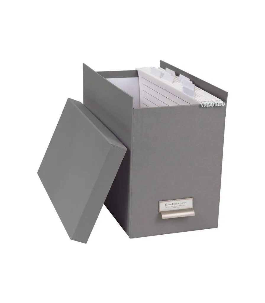 Boîte à Documents A4 Bigso Box Johan Grise pour Classement et Archivage