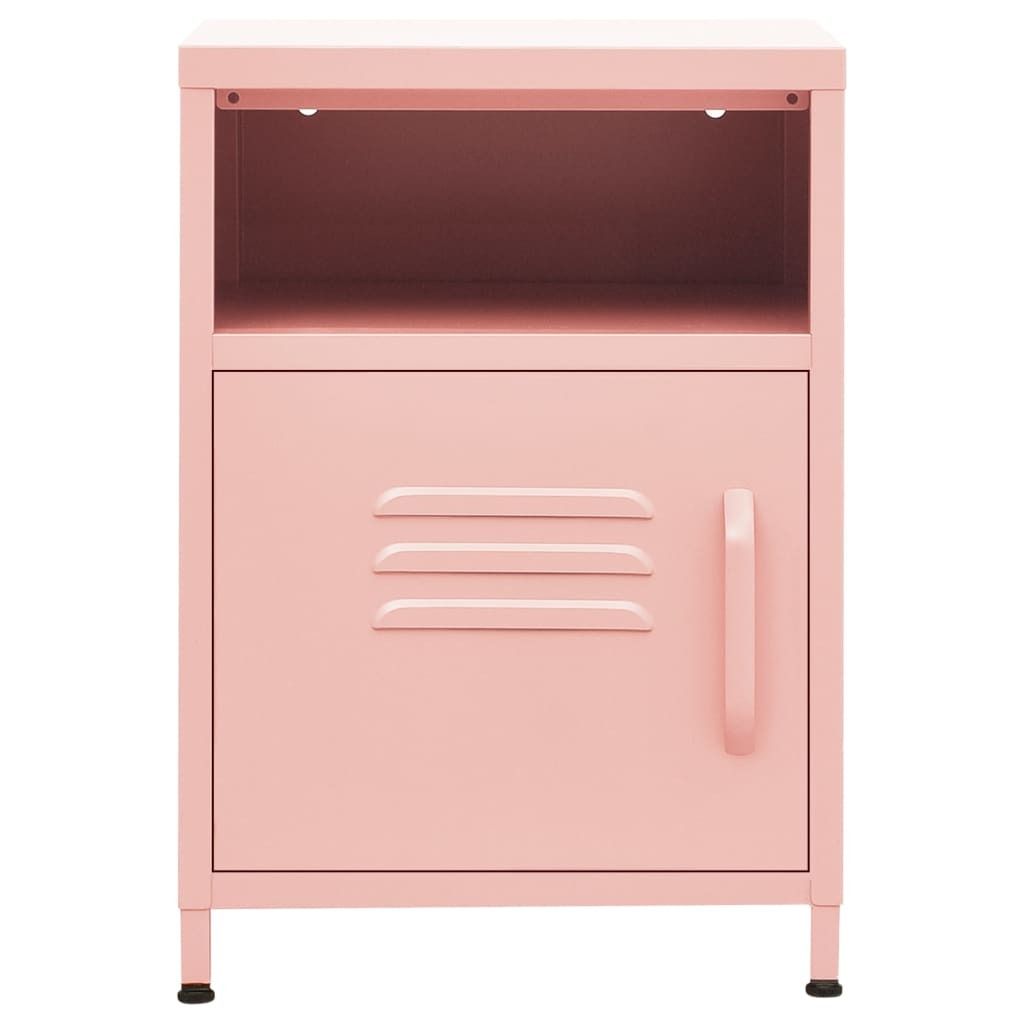 "Winterschlussverkauf "Nachttisch Elegantes Design - Beistelltisch - Nachtschrank - Rosa 35x35x51 cm Stahl NeuMöbel 2209827