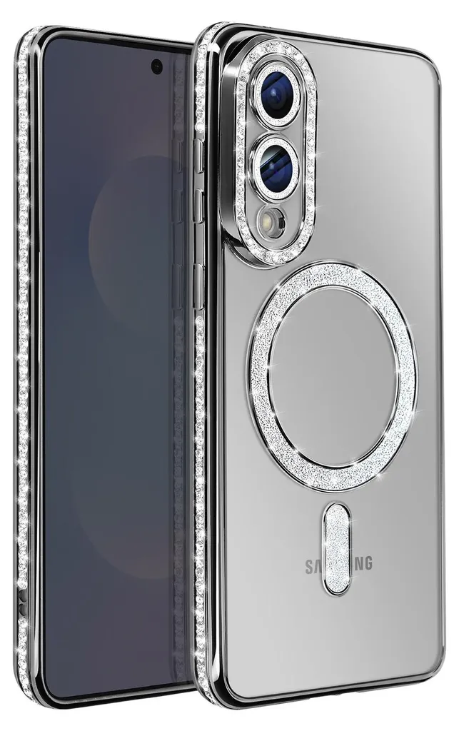 Cover MagSafe Samsung S25 Edge Avizar Strass Neri - Protezione Glam - 1
