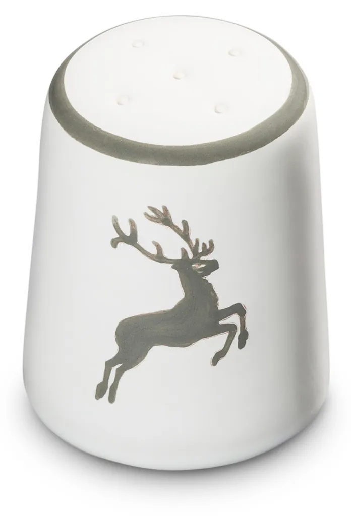 Salière droite Grauer Hirsch Gmundner Keramik grise et blanche design