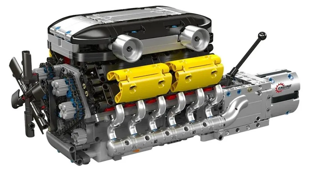 Jeu de Construction Supercar V12 Jaune pour Adultes et Ados 14 Ans