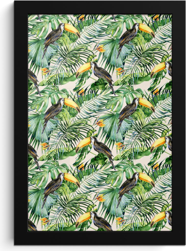 MuchoWow MuchoWow Gerahmtes Poster Paradiesvogelpflanze - Tukan - Vogel 20x30 cm - Poster mit zchwarzem Bilderrahmen - Drucken - Bilder Poster ...