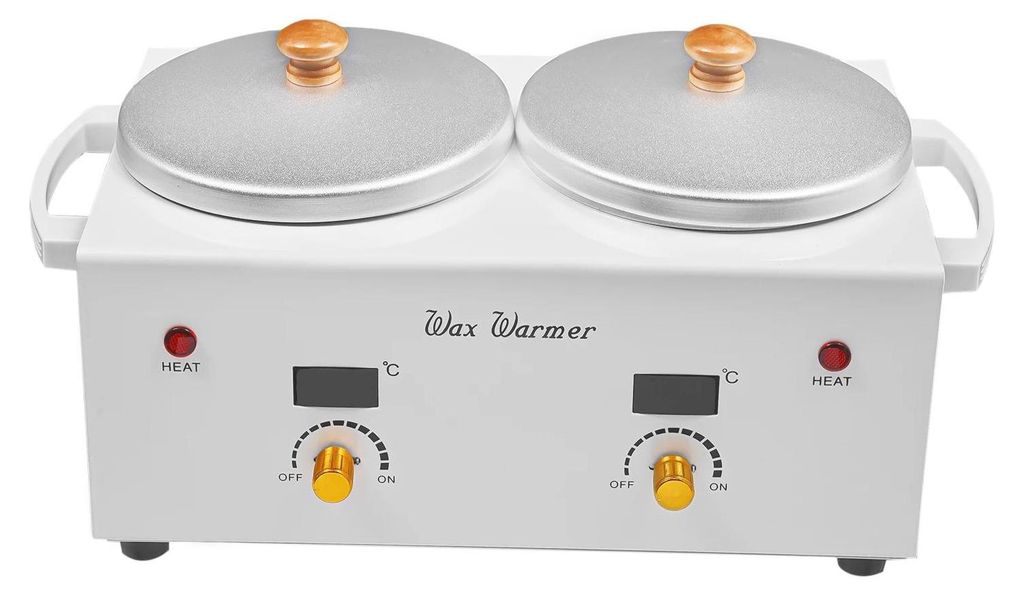 Wachswärmer - Doppel-Topf - Einstellbare Temperatur - Schnelles Aufheizen - Für Haarentfernung - Für Salon & Zuhause - Weiß