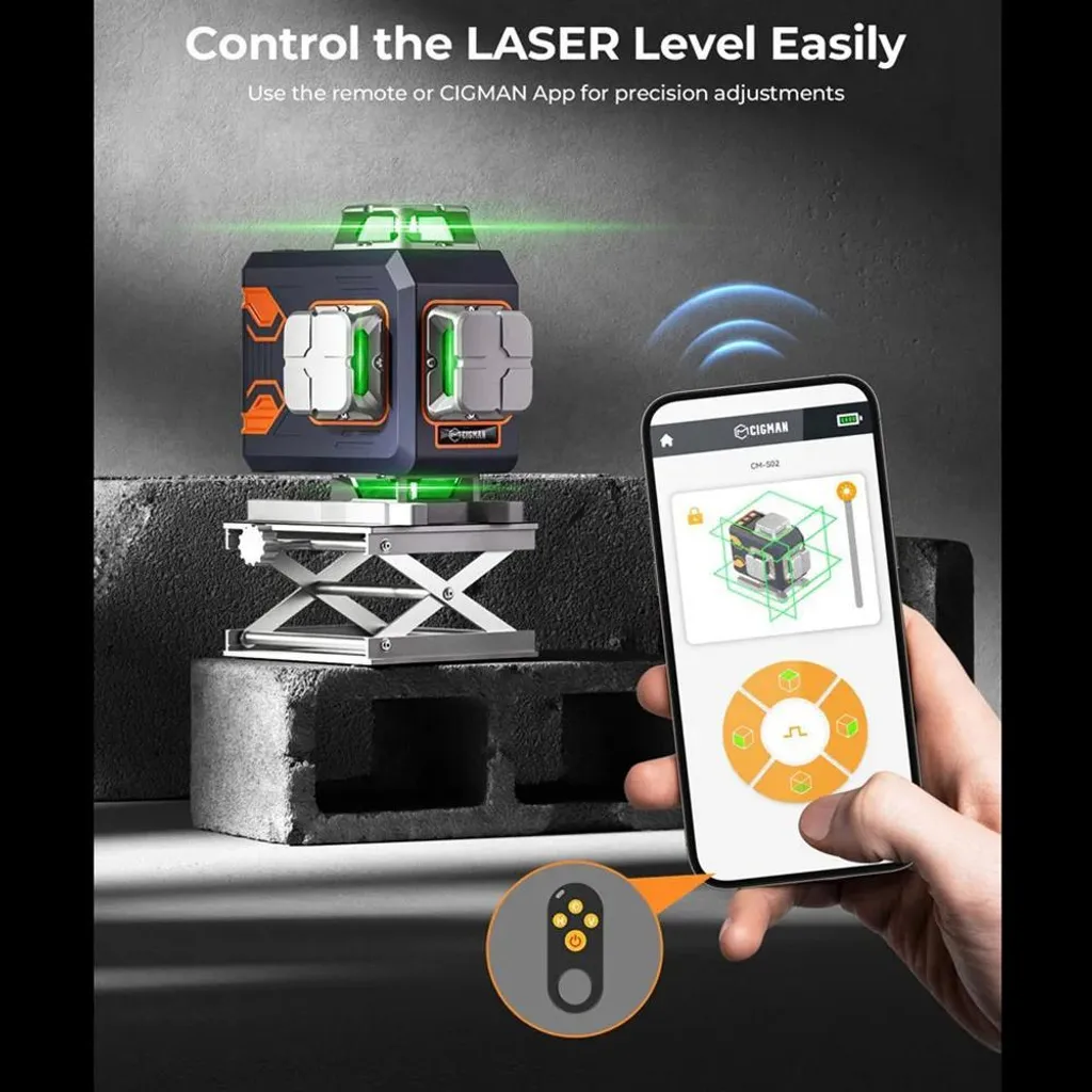 Laser vert professionnel CM-S02 portée 30m précision ±1,5 mm boîtier IP54 - 2