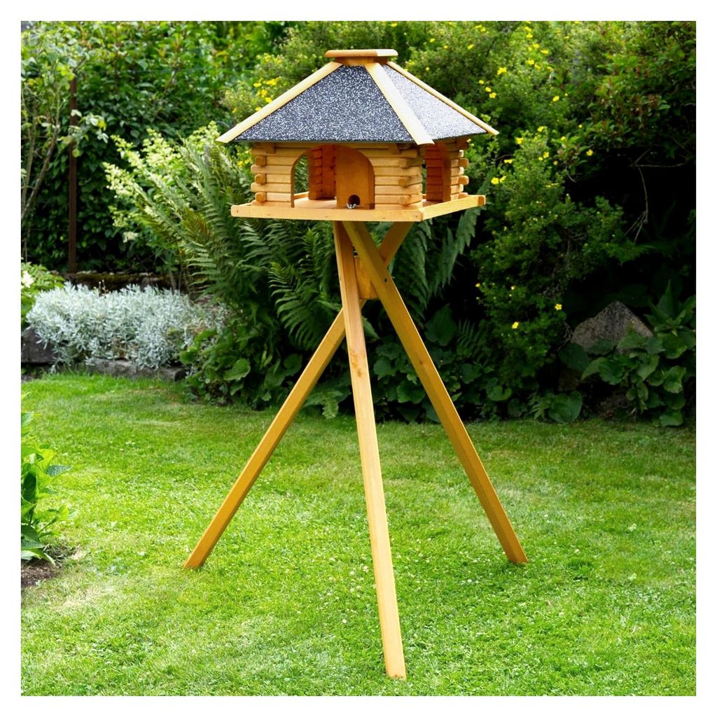 Vogelhaus V20 2 mit Ständer, Dach in Anthrazit/Grau