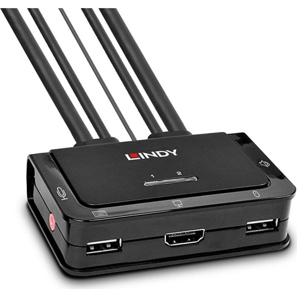 Lindy 2 Port HDMI 2.0, USB 2.0 & Audio Cable KVM Switch