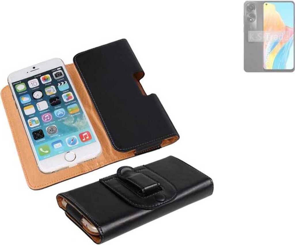 K-S-Trade Schützhülle Handyhülle kompatibel mit Oppo A78 4G Holster Gürtel Tasche Schutzhülle Handy-Tasche Smartphone Case Seitentasche schwarz