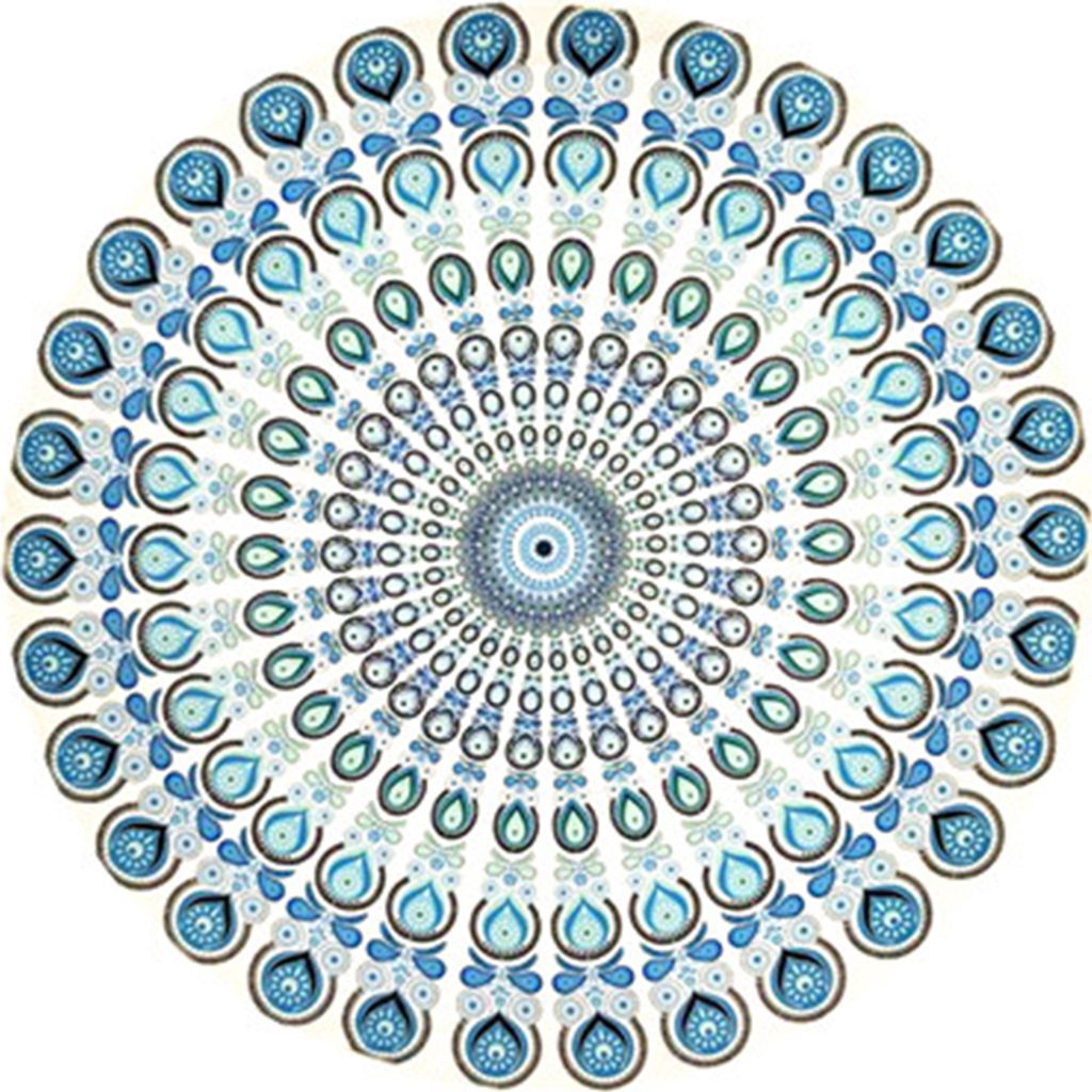 Vintage Round Chiffon Anti-Sunlight SHAWL Beach Handtuch Outdoor Yoga Picknick Matte-3#