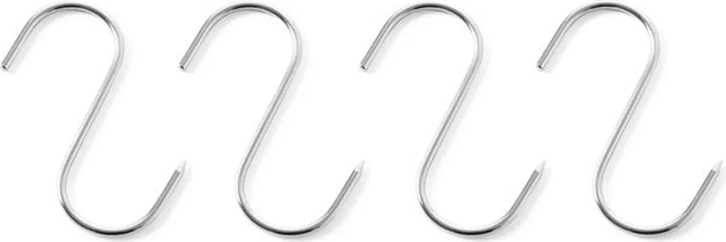 Set 4 Ganci a S Hendi 110mm per Carne e Cucina - Acciaio Inox